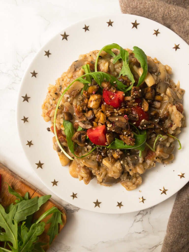 Cremiges Risotto mit Balsamico-Champignons